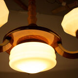 Lustre en bois Art Déco, années 1930