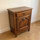 Small cupboard, jam cabinet with one door and one drawer, rustic, oak, solid wood.