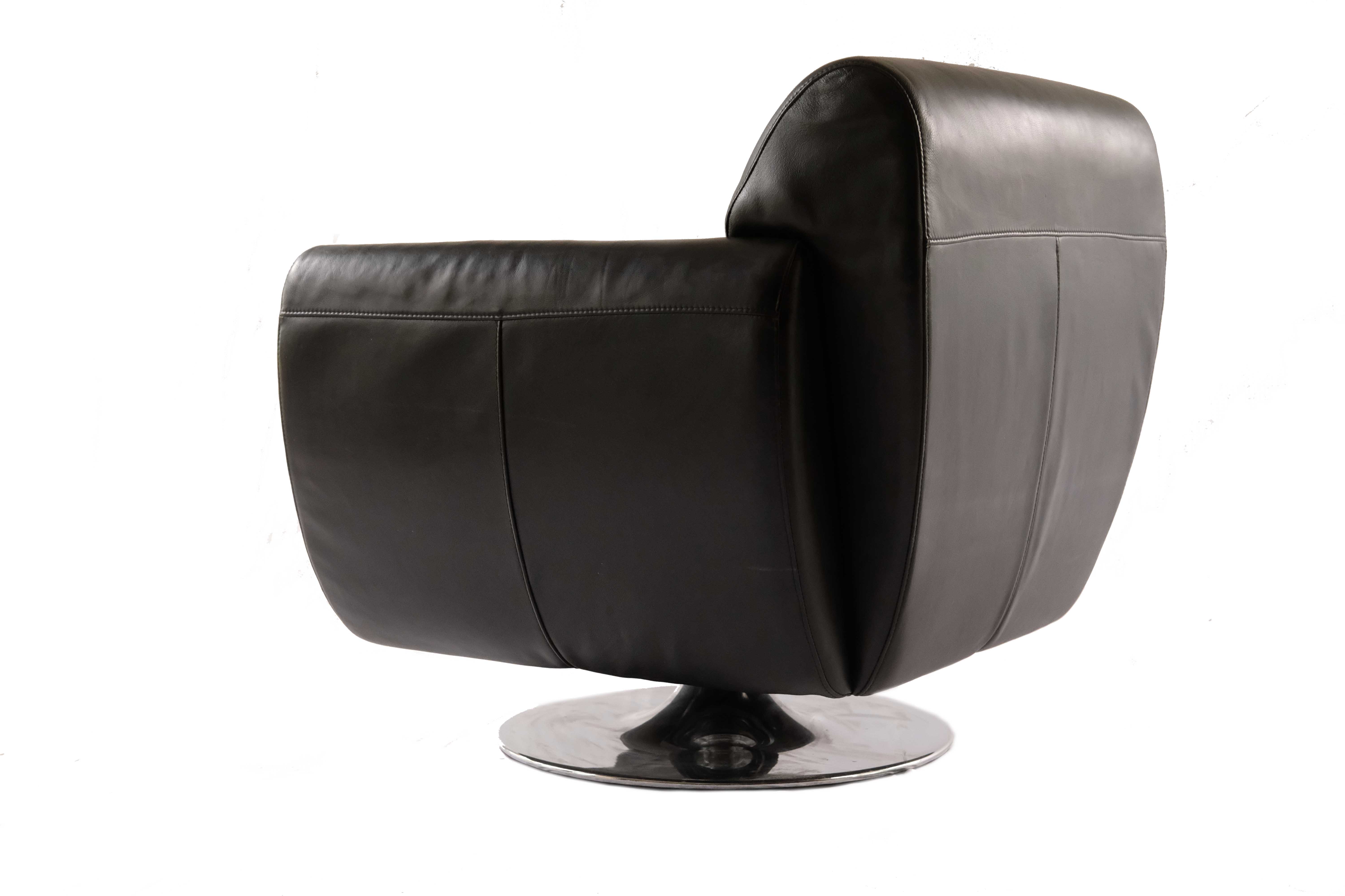 BoConcept Black Leather Armchair, Denmark 2000's