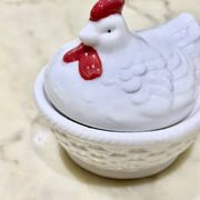 Sugar bowl Bonbonniere Hen vintage ceramic