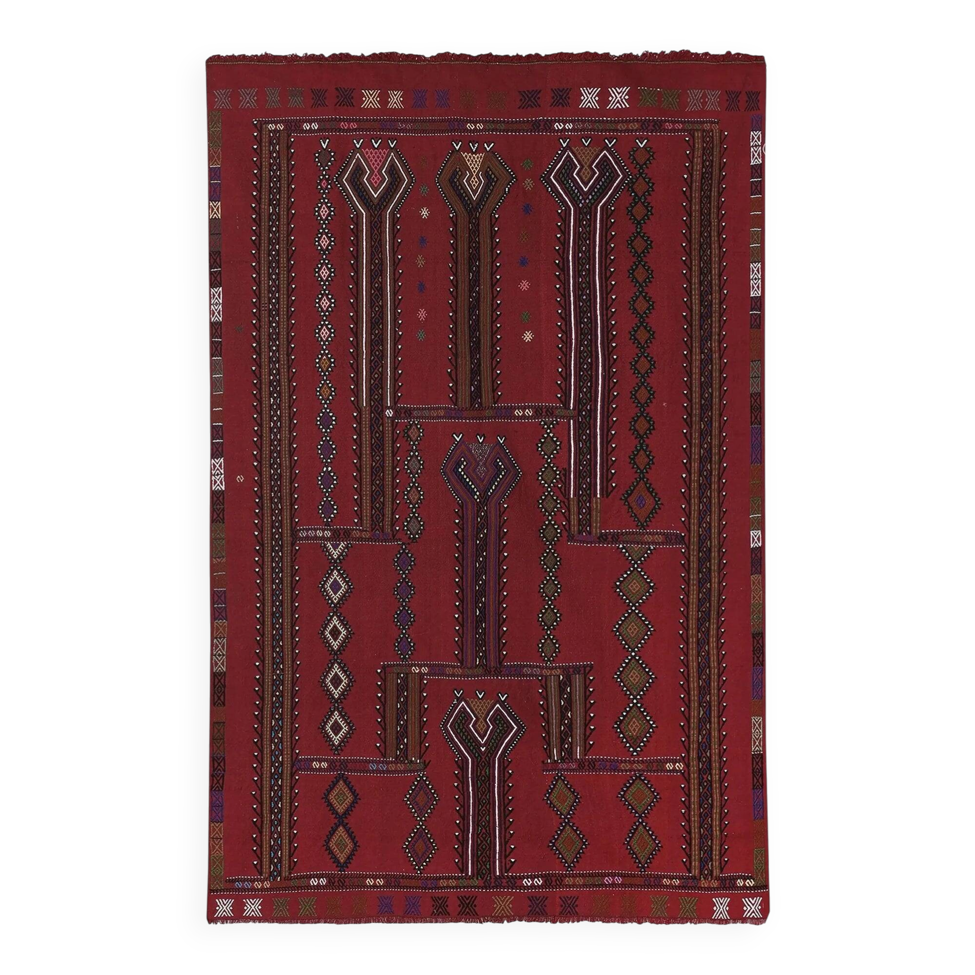 Vintage Turkish kilim, handwoven, 151x235 cm.