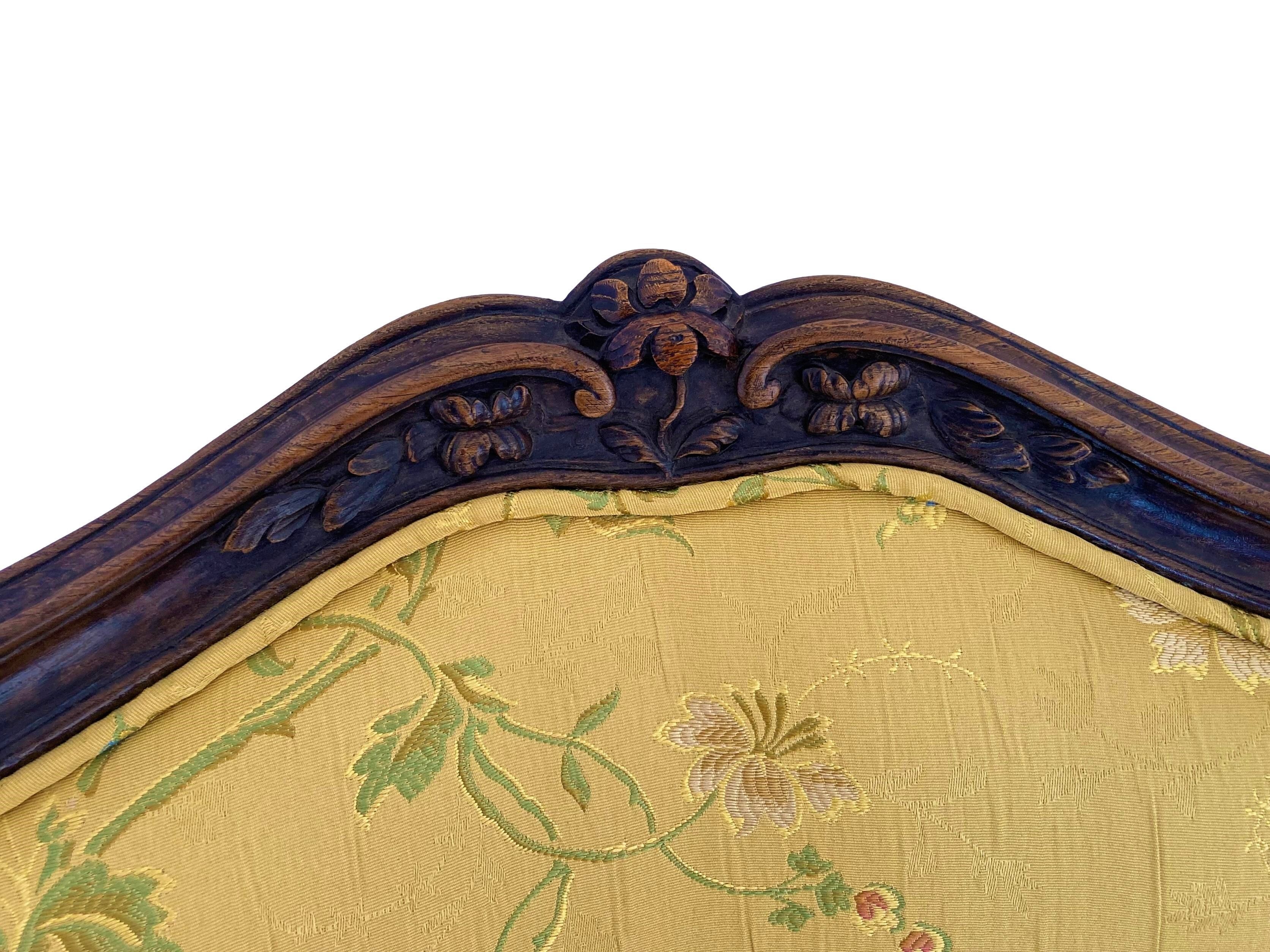 Pair of eighteenth-century silk armchairs