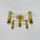 Vintage mid-century modern brass ceiling lamp Leola flushmount by Sciolari, Germany, 1970s