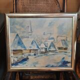 Tableau village en hiver