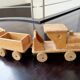 Train en bois ancien jouet Bertin locomotive et wagons