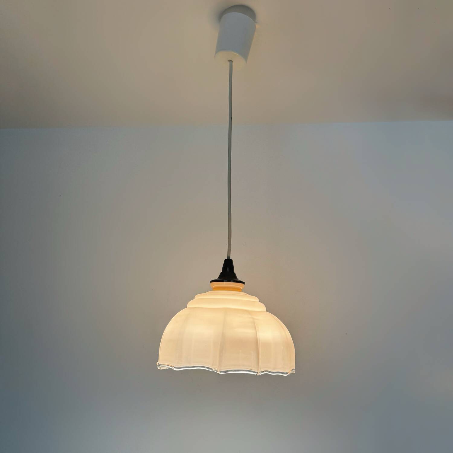 Opaline chandelier Czechoslovakian design 1960s