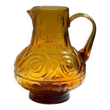 Amber colored Italian Carafe by MCM Empoli 1970s