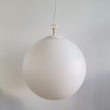 Opaline glass globe pendant lamp, 1960's