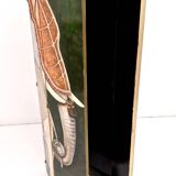 Postmodern five-panel room divider by doro with two asiatic elephants, italy