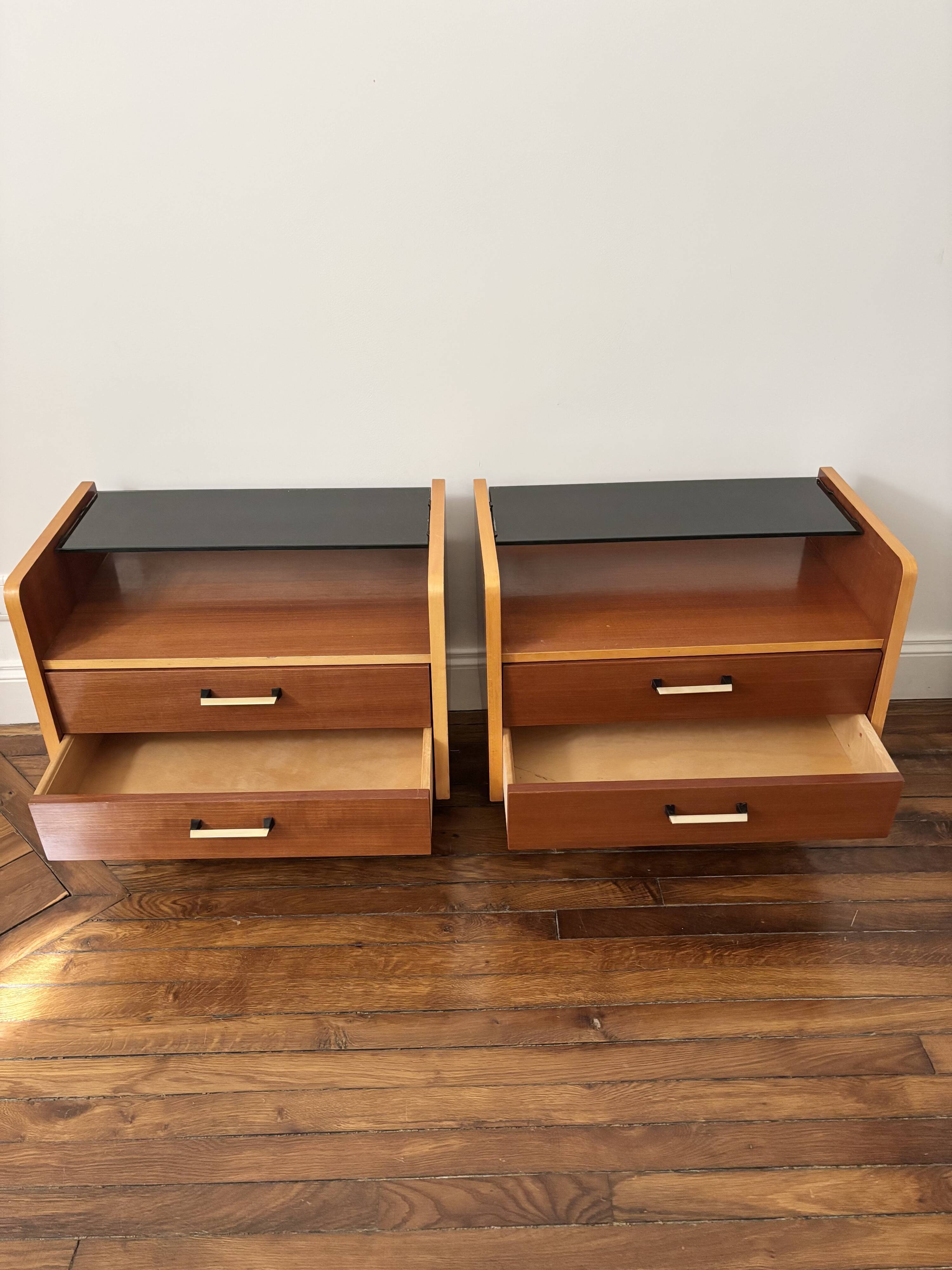 Paire tables de chevet vintage mid-century