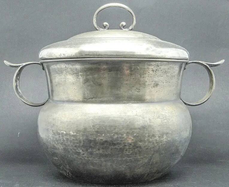 Punch bowl, Art Deco, silver-plated brass, Germany, 1930s