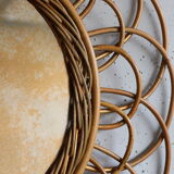 Rattan sun mirror