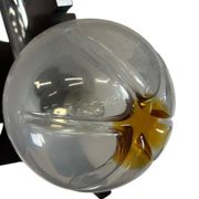 Vintage wooden suspension with Murano glass by Mazzega.