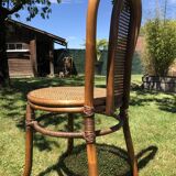 Rattan and wicker bistro chairs