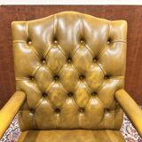 Classic English Yellow Chesterfield Desk Chair