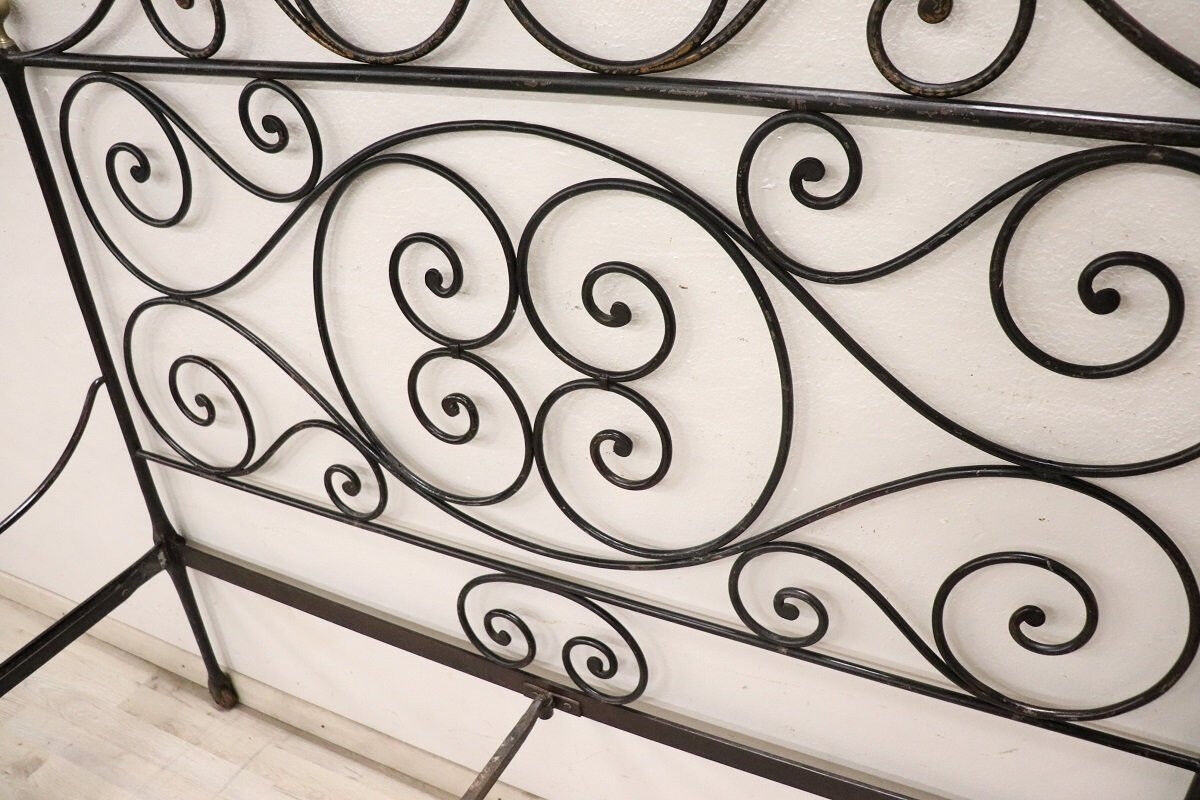 Antique wrought iron double bed, Italy 19th century