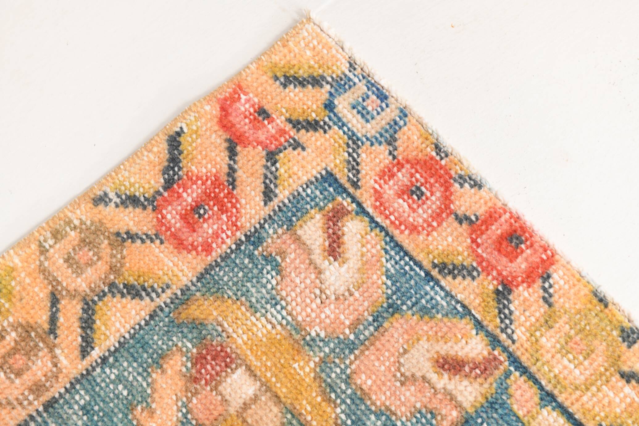 5x7 Vintage Red & Beige Vintage Oushak Small Size Area Rug, 134x218 Cm