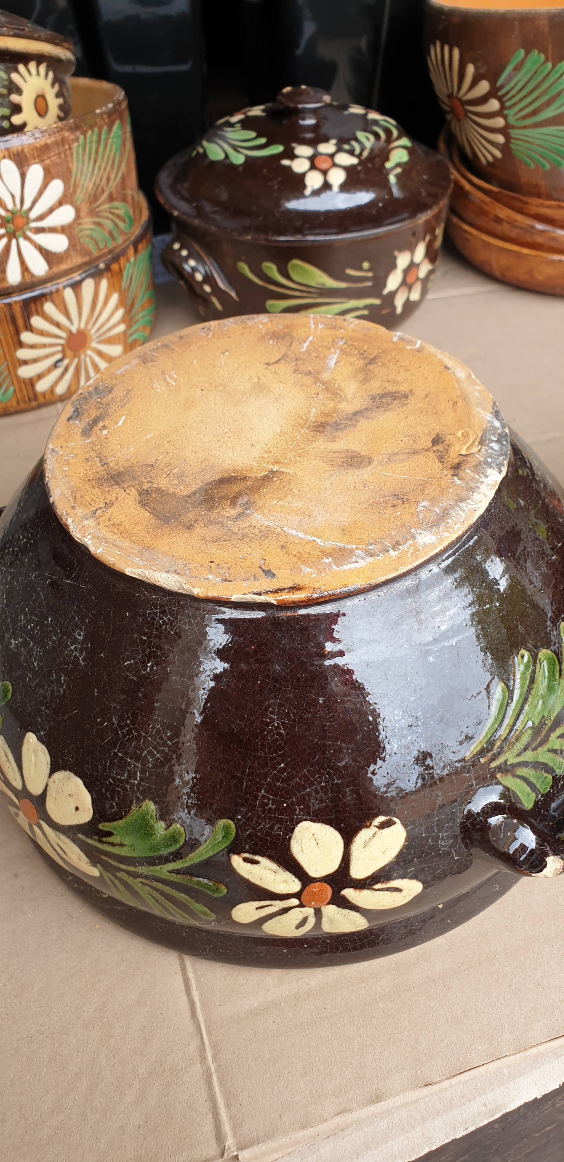 Glazed terracotta tureen