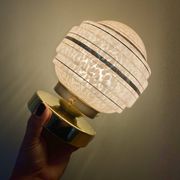 Vintage art deco globe wall or ceiling light in pink and gold Clichy glass