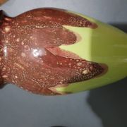 Deux vases vert et chocola vintage, années 60