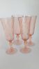 Pink glass flutes Rosaline