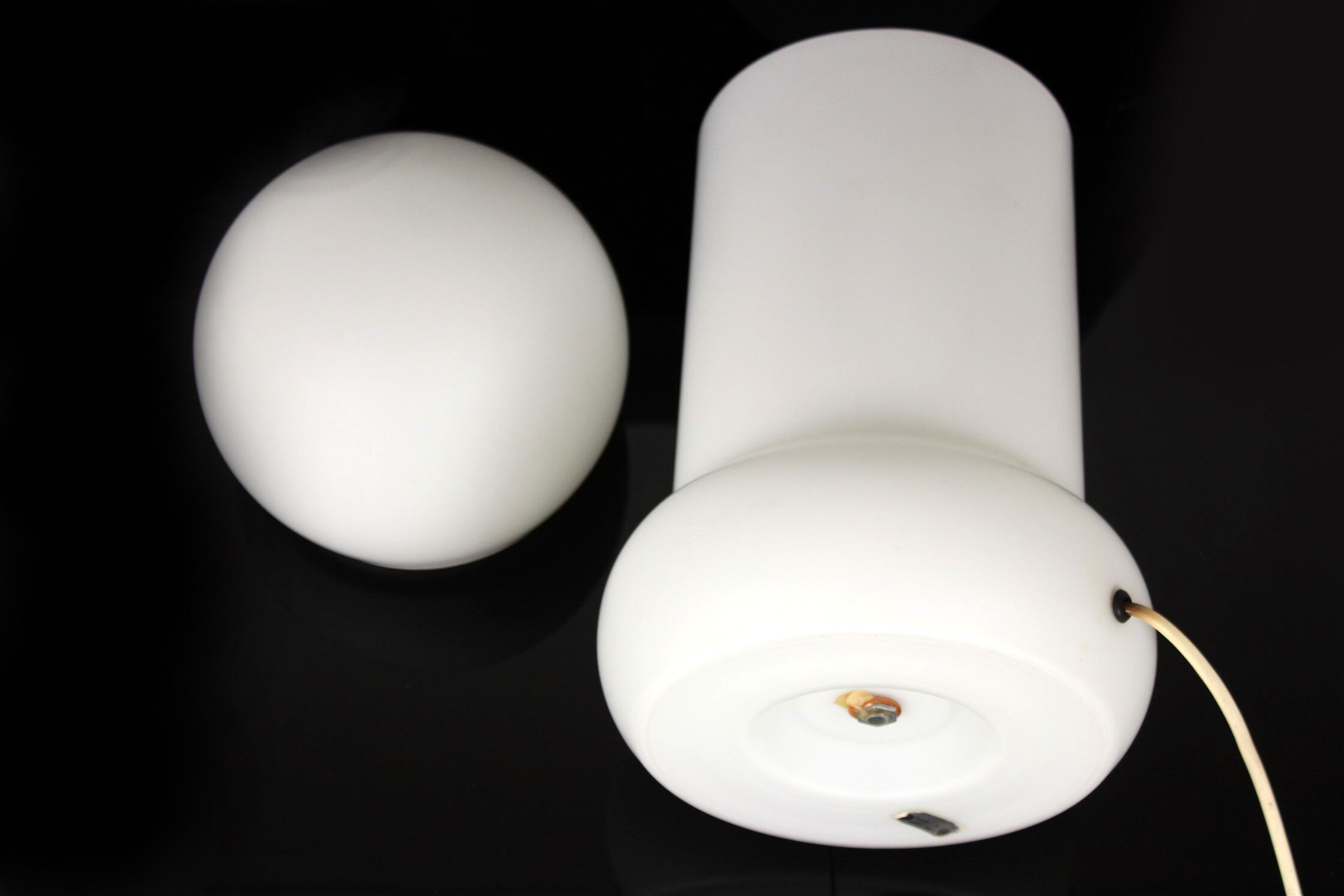 Mid-century glass table lamp from osvětlovací sklo valašské meziříčí, 1970s