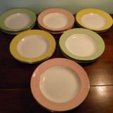 Flat and hollow plates L'Amandinoise, set of 12, 50s