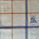 Embroidered checkered tablecloth with its 6 embroidered napkins