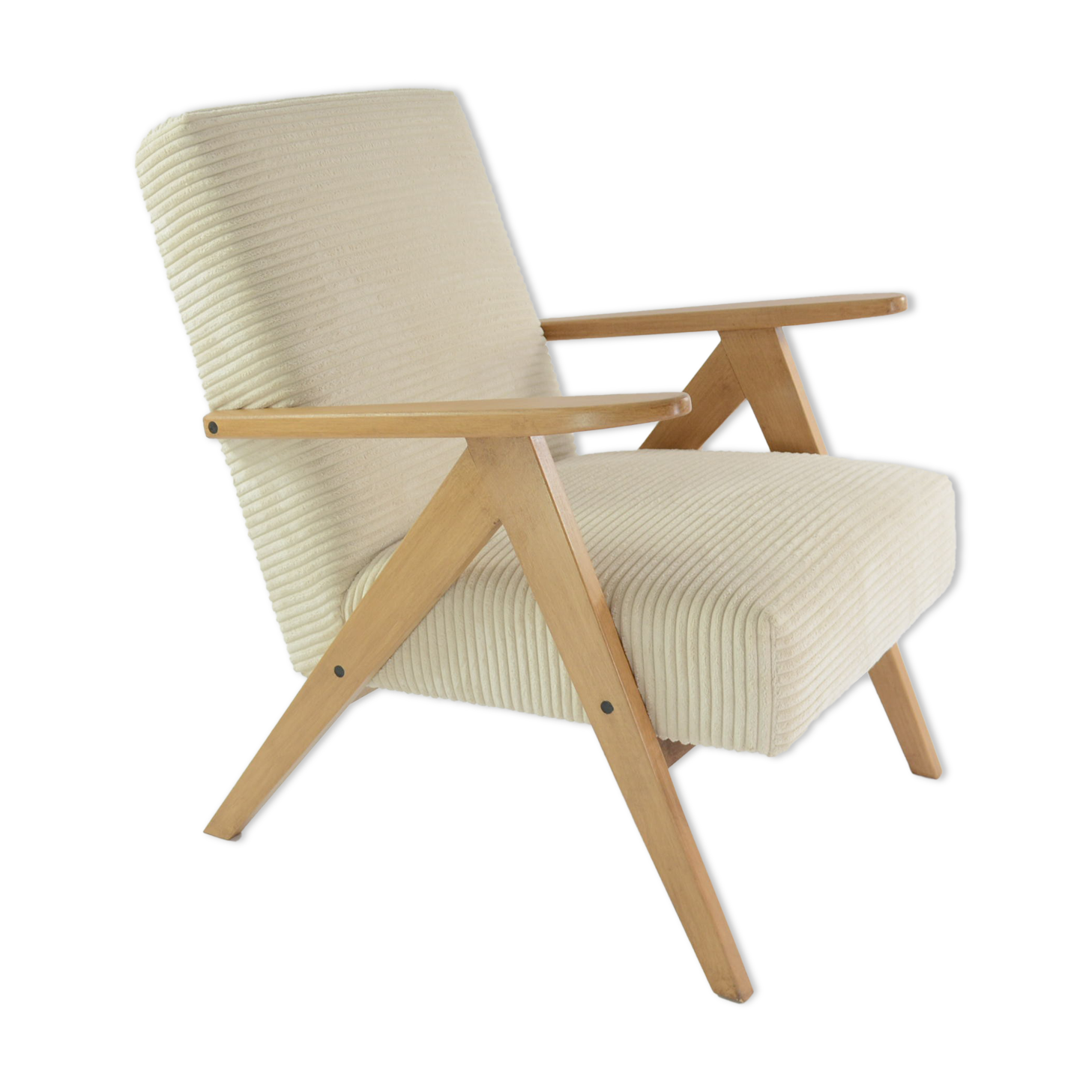 Kompas cream corduroy armchair