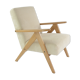 Fauteuil kompas velours côtelé crème