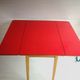 Original 1960’S Red Formica Drop Leaf Dining Table With Wooden Legs, Vintage, Retro, Mid Century, Ki