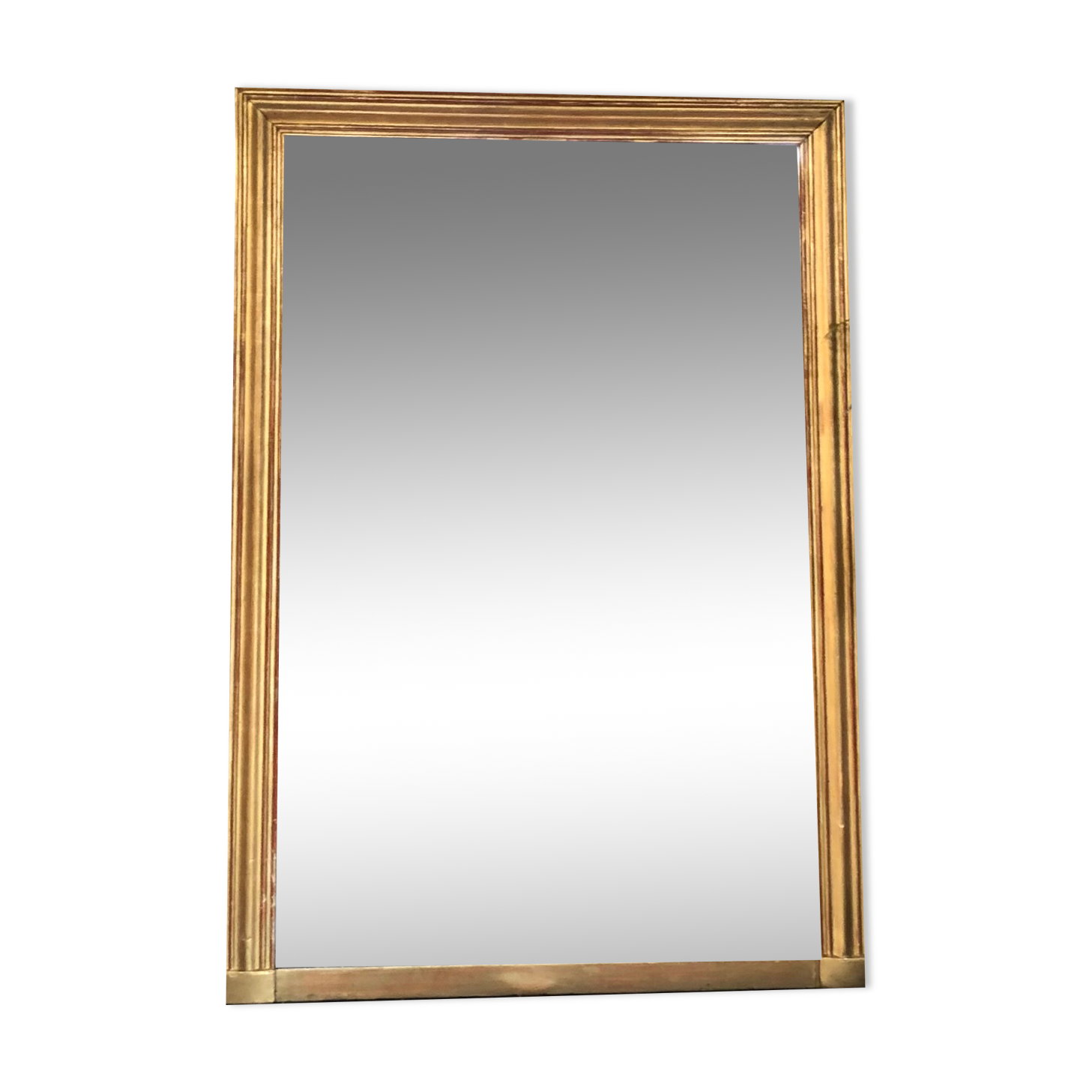 Mirror period 19th gilded with gold leaf 158.5cm / 113cm mercury ice pricked, parquet on the back.