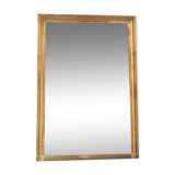 Mirror period 19th gilded with gold leaf 158.5cm / 113cm mercury ice pricked, parquet on the back.