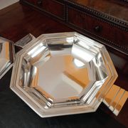Plat Art Déco 1930 métal argenté