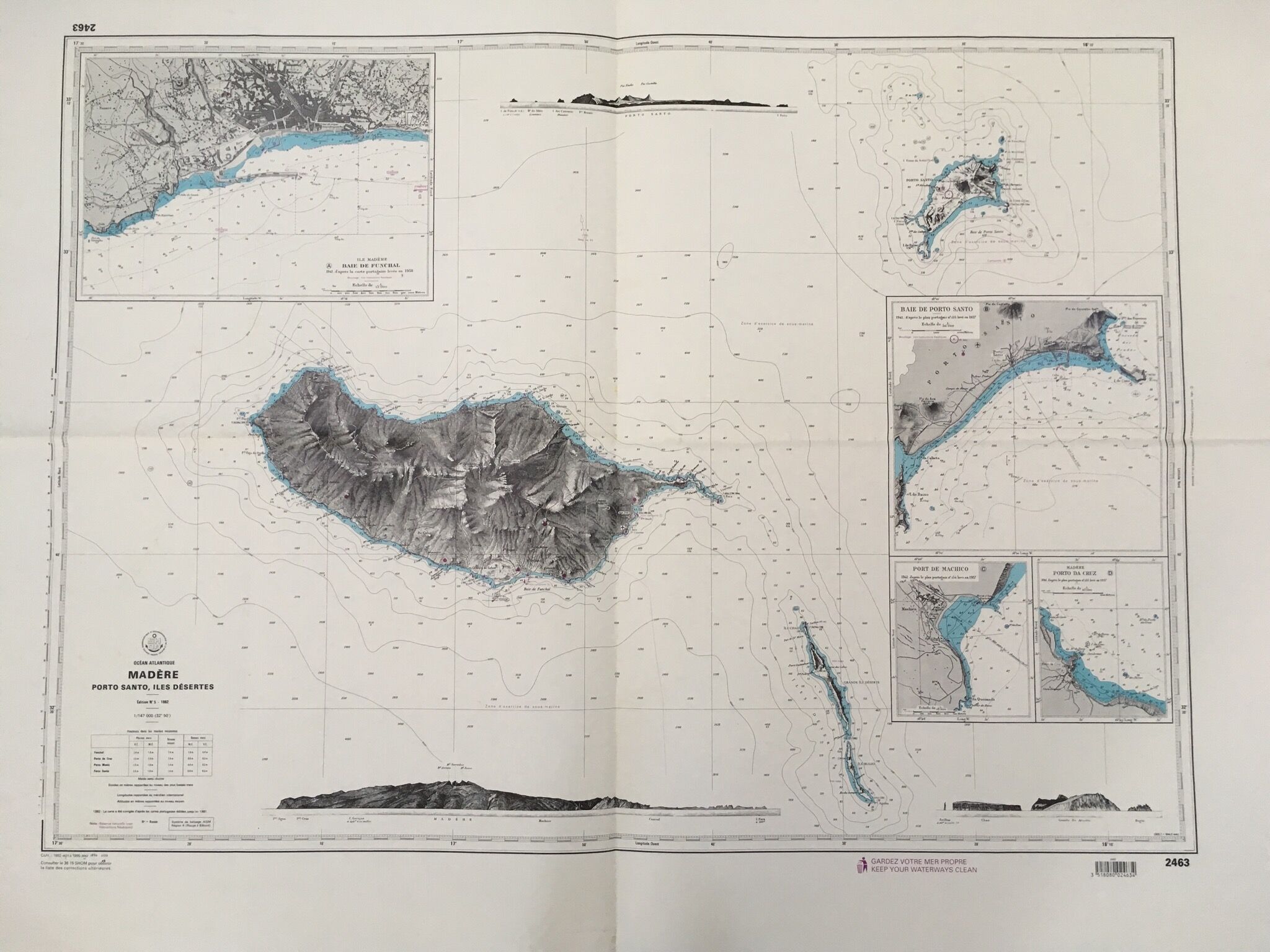 Ancient sea map of Madeira