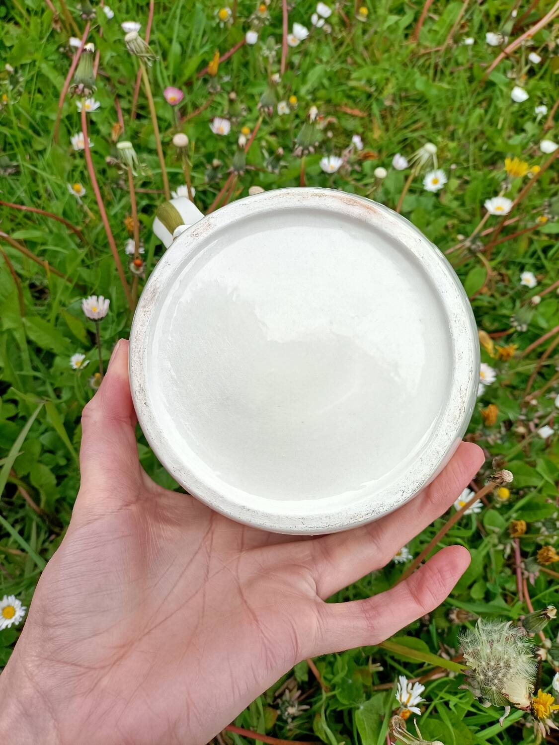 Vintage ceramic flower pitcher - Spring Water -