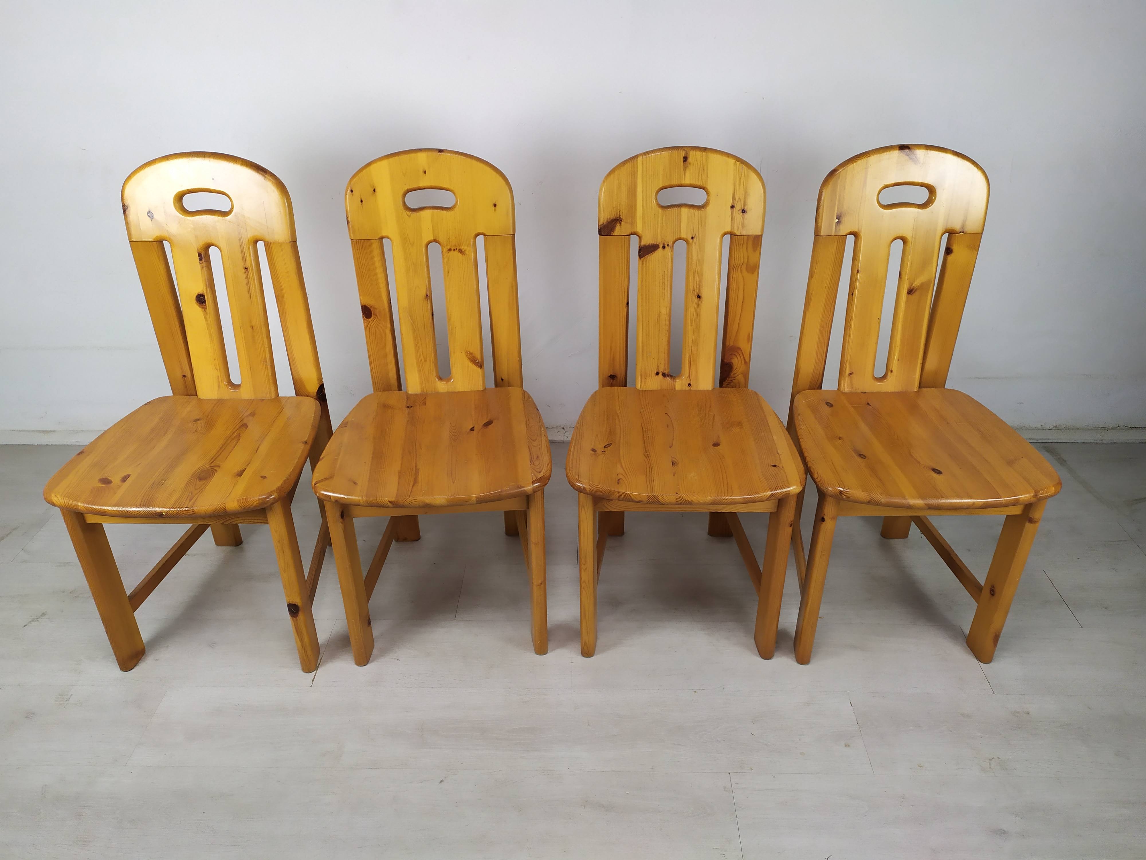 4 vintage pine chairs mountain shawl