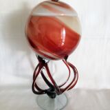 Globe vase with Murano glass lid