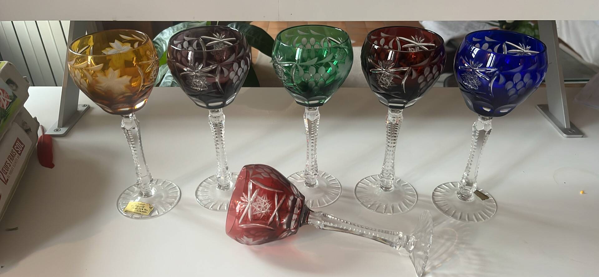 Set of 6 Lorraine crystal glasses