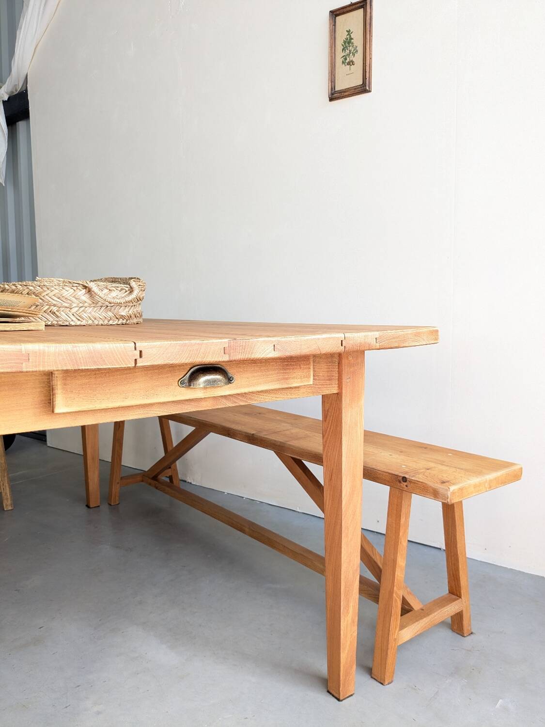 Cherry wood farmhouse table