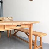 Cherry wood farmhouse table