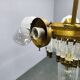 Czech Art Deco Brass and Glass Chandelier, 1950s