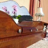 Cozy set and Art Deco bed in solid walnut