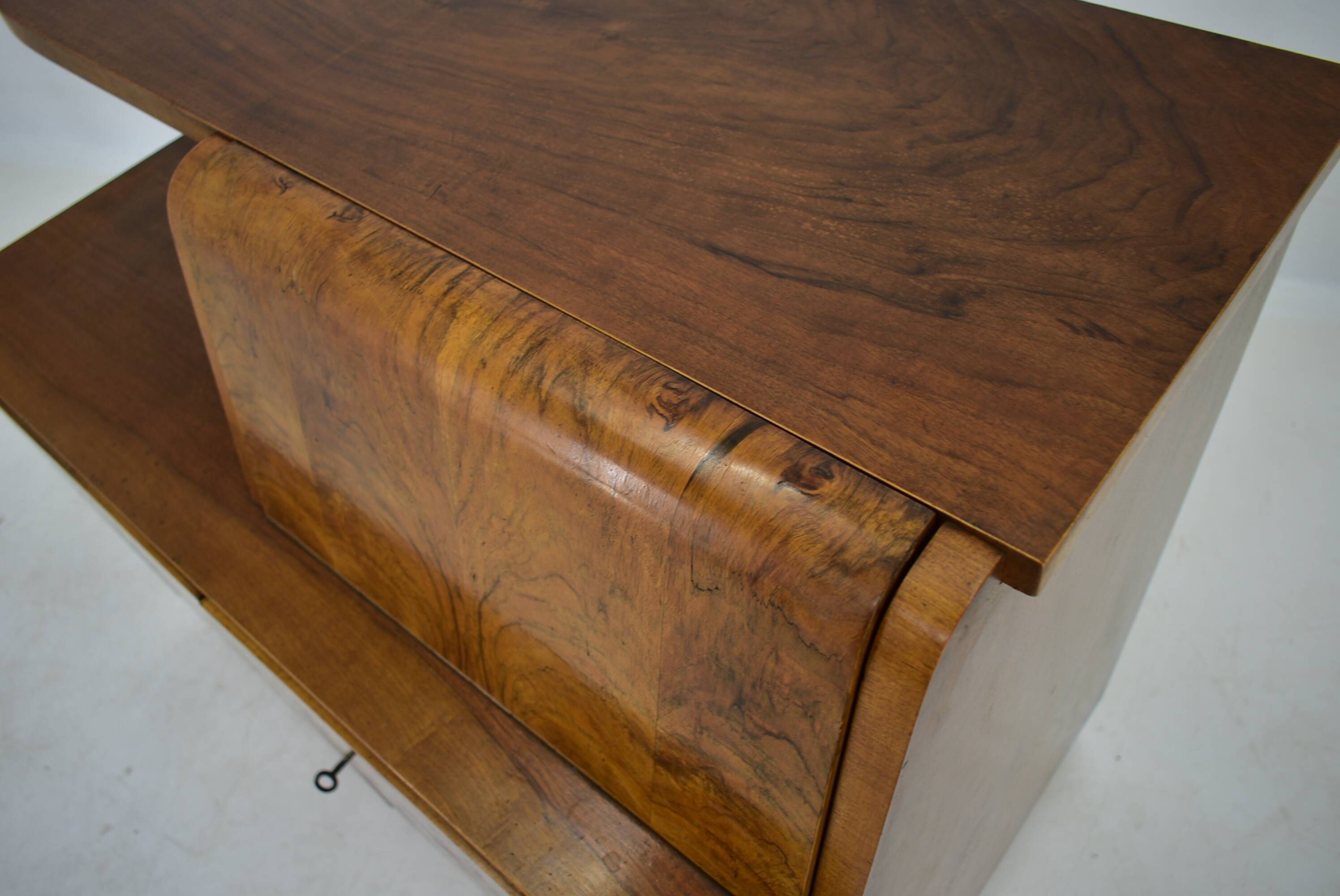 Art Deco cabinet from 1940 made of walnut for UP Závody, Czechoslovakia.