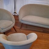Sofa sofa shell round 2 places grey