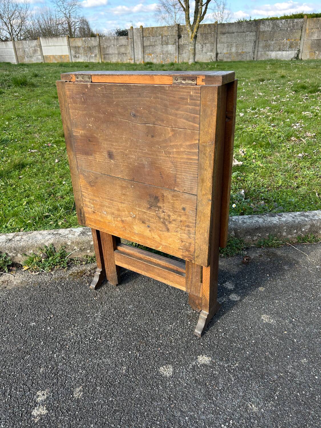Antique folding oak table