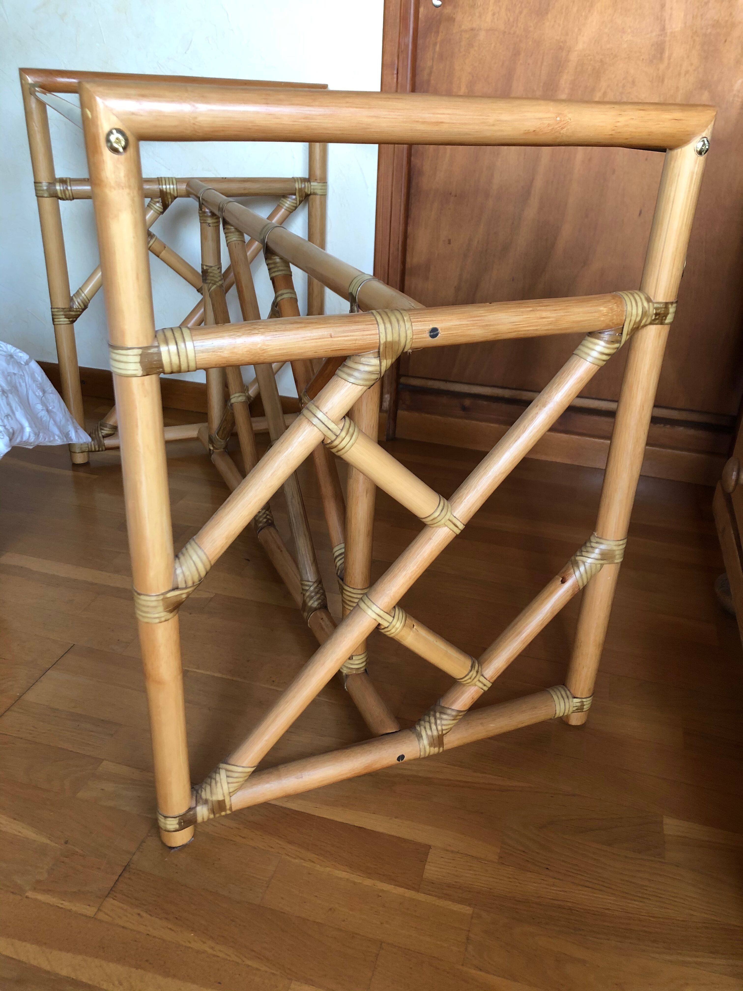 Bamboo and vintage rattan console