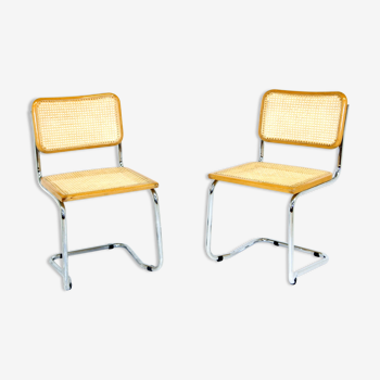 Set of 2 chairs "B32" Marcel Breuer, Italy, 1990