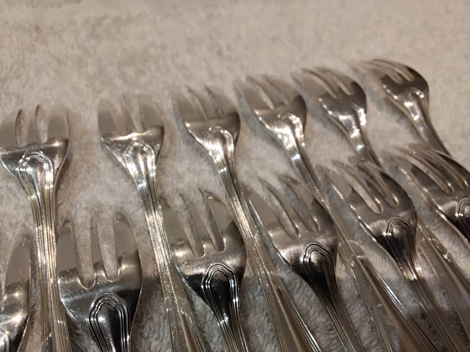 12 silver-plated cake forks by Christofle Spatours