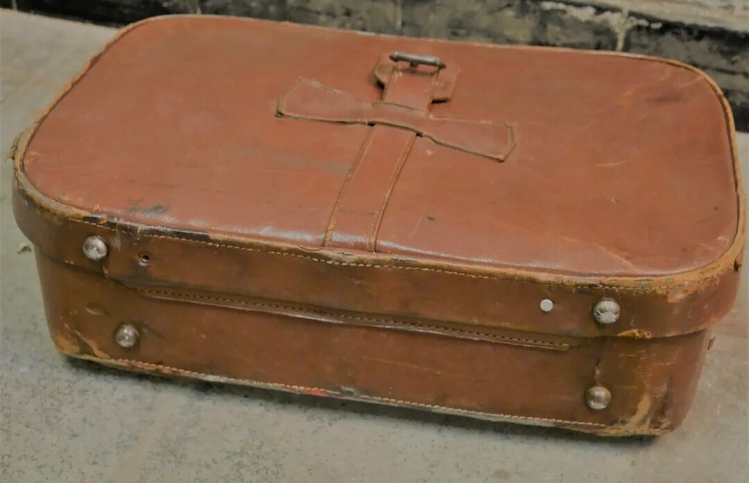 Leather suitcase